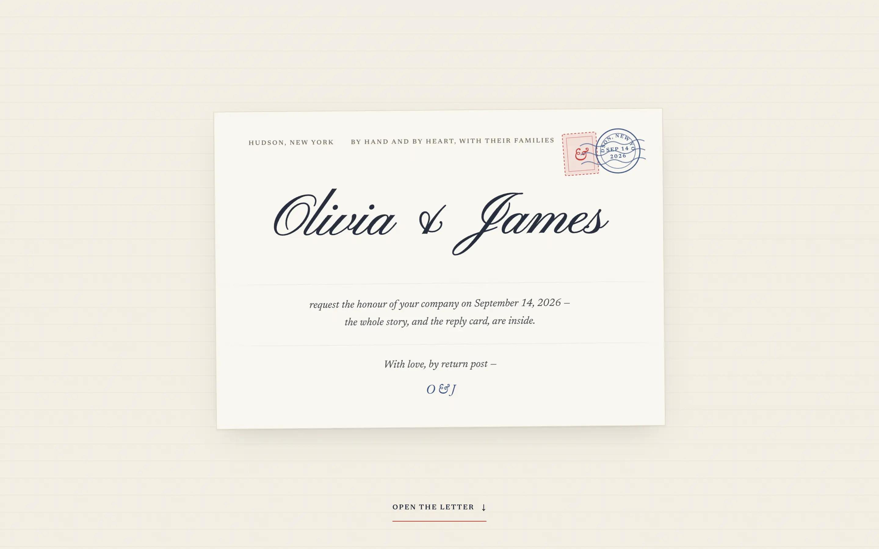 The Correspondence wedding Design