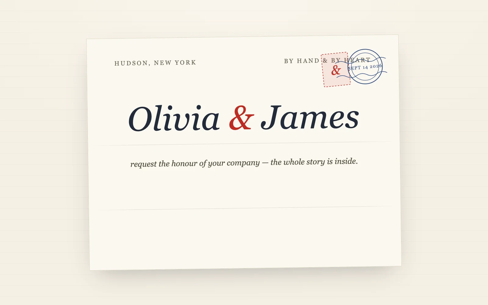The Correspondence wedding Design
