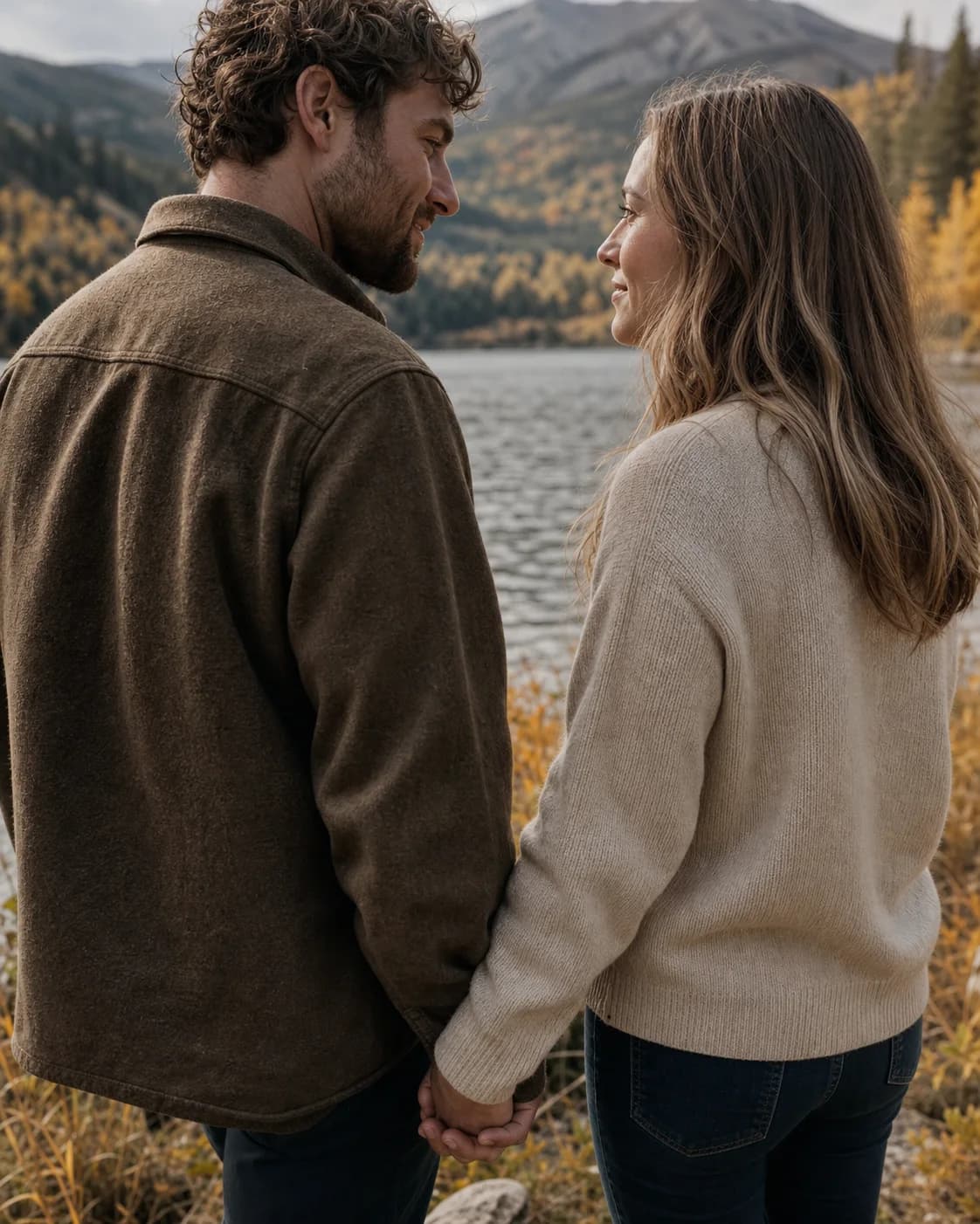 A quiet moment between the couple